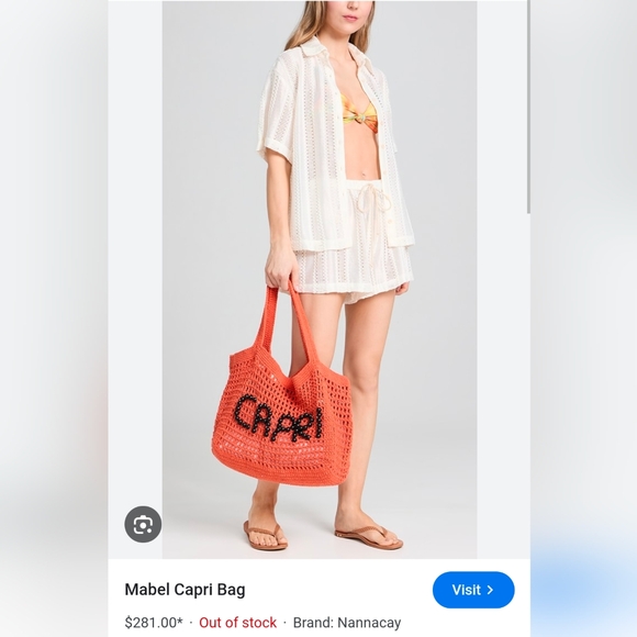 NANACAY MABEL CAPRI BEACH BAG/TOTE, $281 - Picture 7 of 9